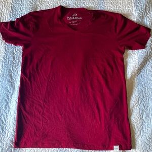 Pull&Bear Men T shirt Red size L